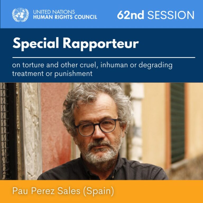 Our Action member Pau Perez-Sales is the new UN Special Rapporteur