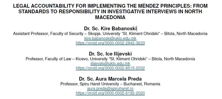 Policy Brief on the Méndez Principles in North Macedonia